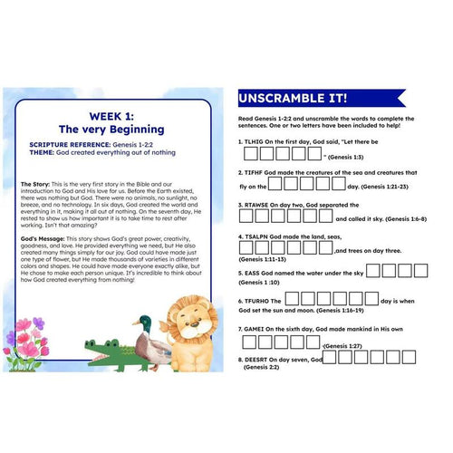 Bible Study - Workbook for Kids